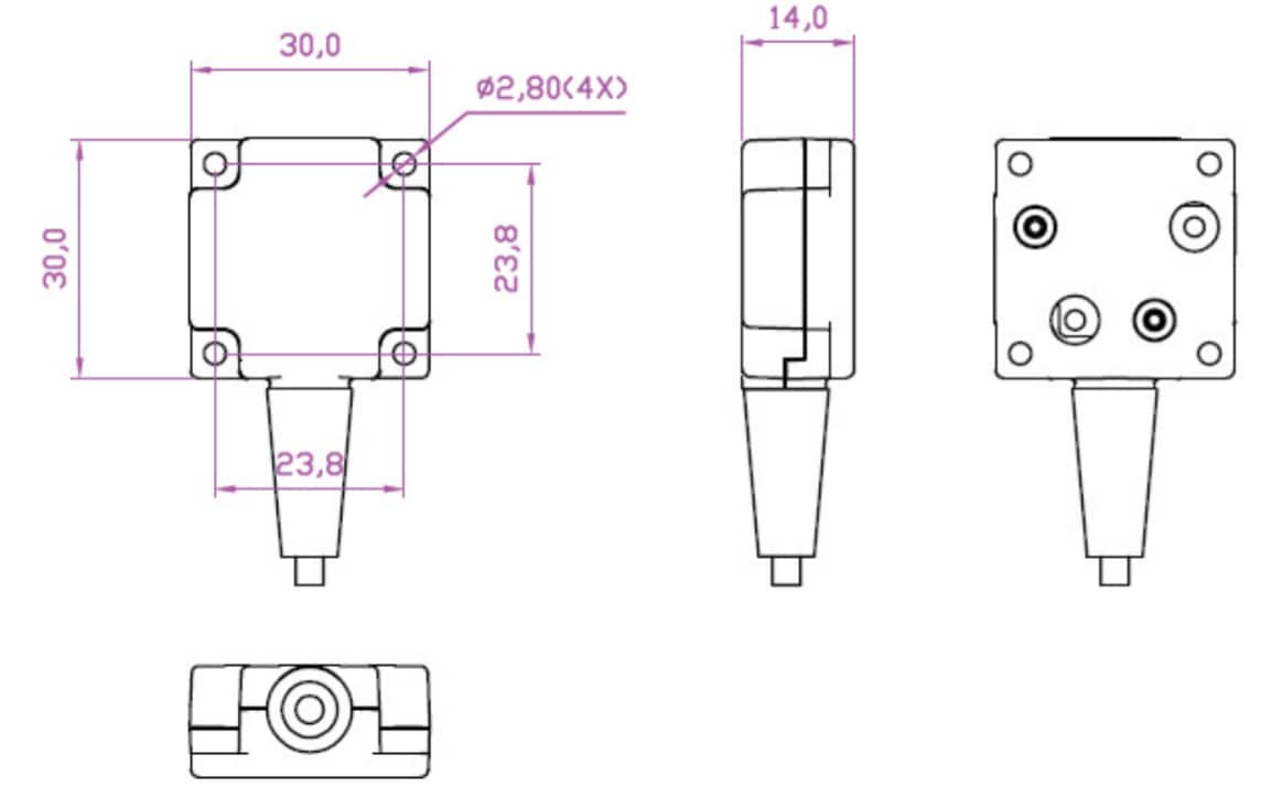 Plan mécanique - Advantech Accéléromètre industriel PCL-M10